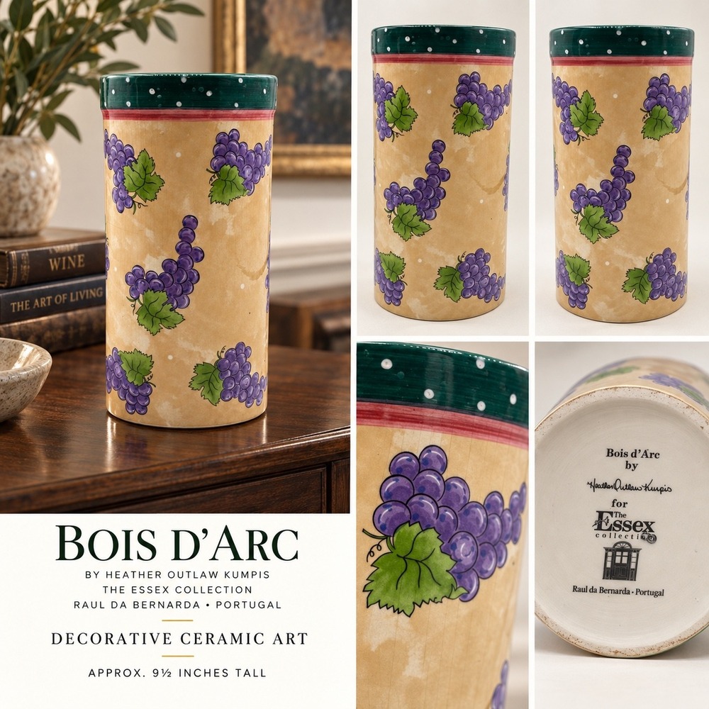 Bois d'Arc Essex Collection Ceramic Grape Vase Portugal Heather Outlaw Kumpis